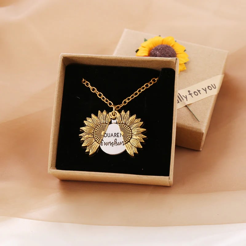 Collier Girasol "You Are My Sunshine" avec pochette de rangement