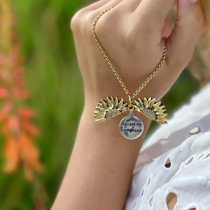 Collier Girasol "You Are My Sunshine" avec pochette de rangement