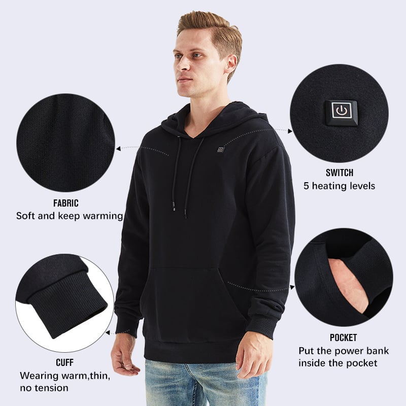 Cadeau idéal - Sweat à capuche chauffé par USB