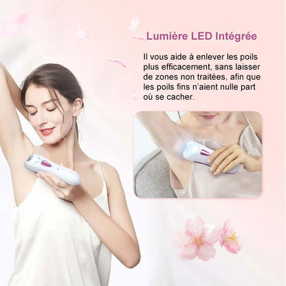 Épilateur Électrique Portable Rechargeable avec Lumière