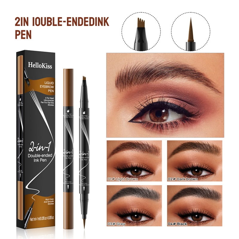 Stylo à sourcils 2-en-1, imperméable et durable