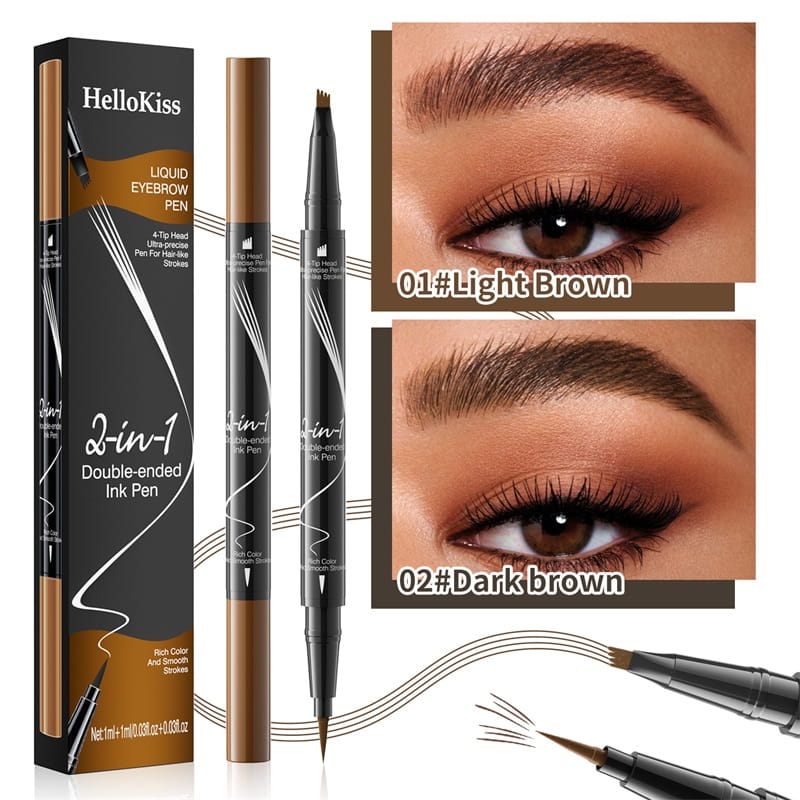 Stylo à sourcils 2-en-1, imperméable et durable