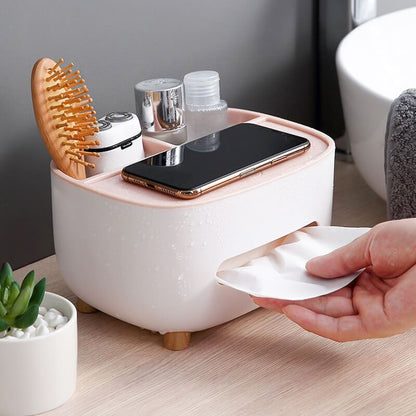 Boîte de Rangement Multifonctionnelle pour Papier avec Support de Téléphone