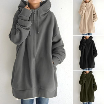 Sweat à capuche zippé automne/hiver pour femmes avec capuche-Livraison gratuite pour 2 pièces