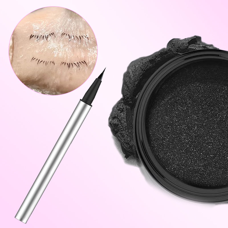 Ensemble de Crayon Eyeliner Imperméable et de Tampon pour Cils Inférieurs 2 en 1 avec Crayon Eyeliner Liquide Individuel