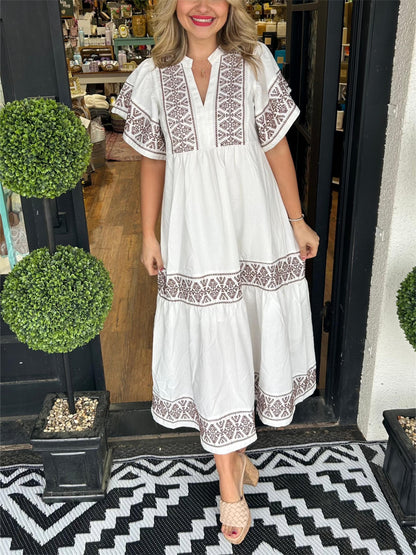 ☘️2024 HOT SALE 50%OFF☘️💝Women V-Neck Boho Maxi Dress💝Women's V-neck Boho Maxi Dress💝