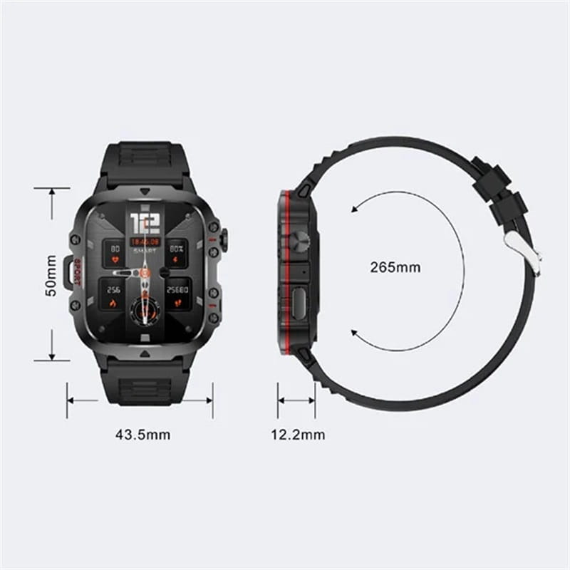 Montre Intelligente Robuste pour l'Extérieur - 100+ Modes Sportifs