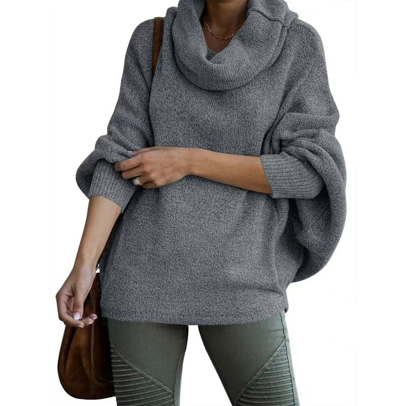 Pull femme à encolure chauve-souris et pochette