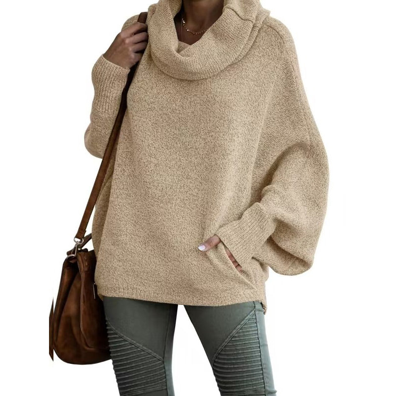 Pull femme à encolure chauve-souris et pochette