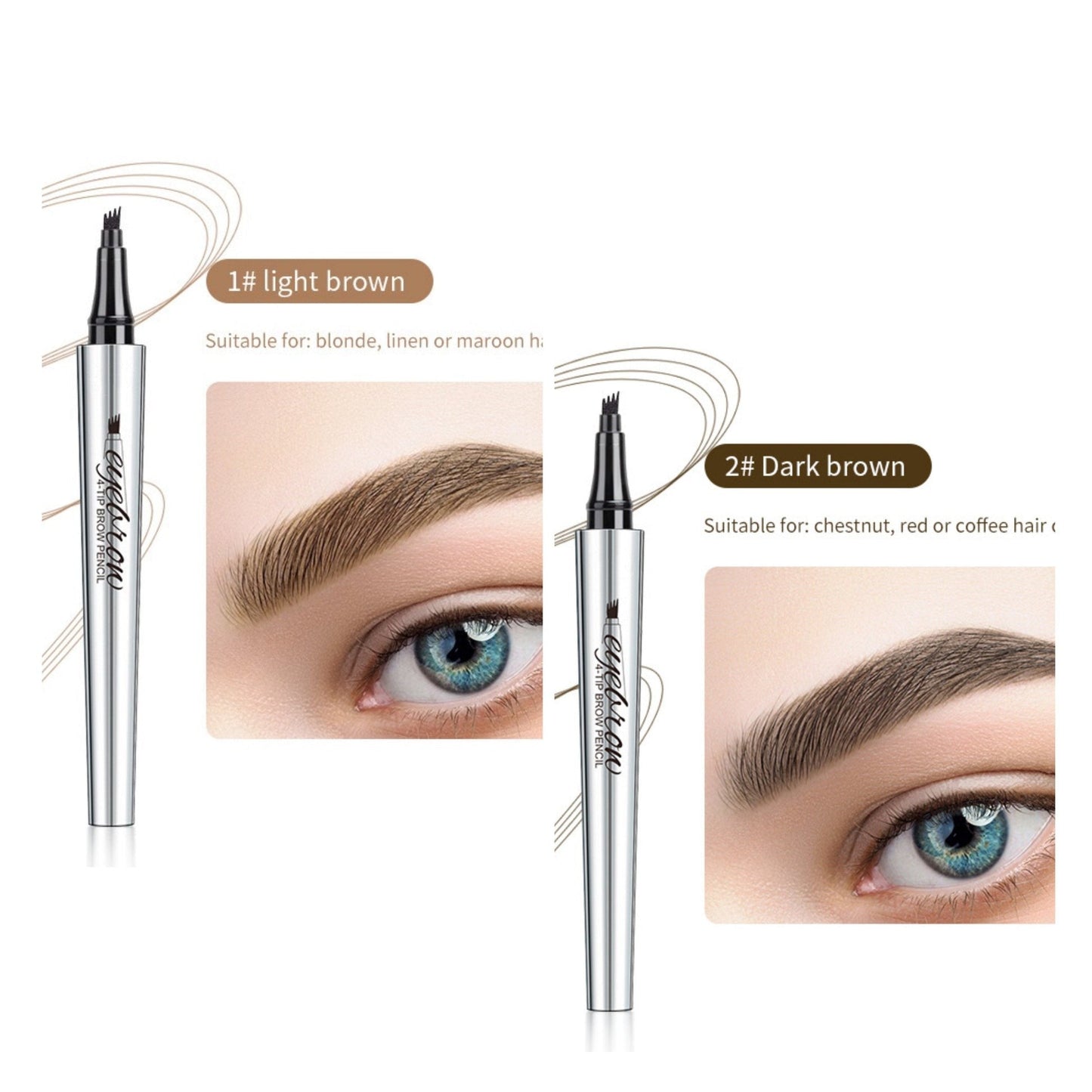 🔥Achetez 1 obtenez 1 Gratuitement🔥-Stylo à Sourcils Microblading 3D étanche à 4 Pointes de fourche pour tatouage