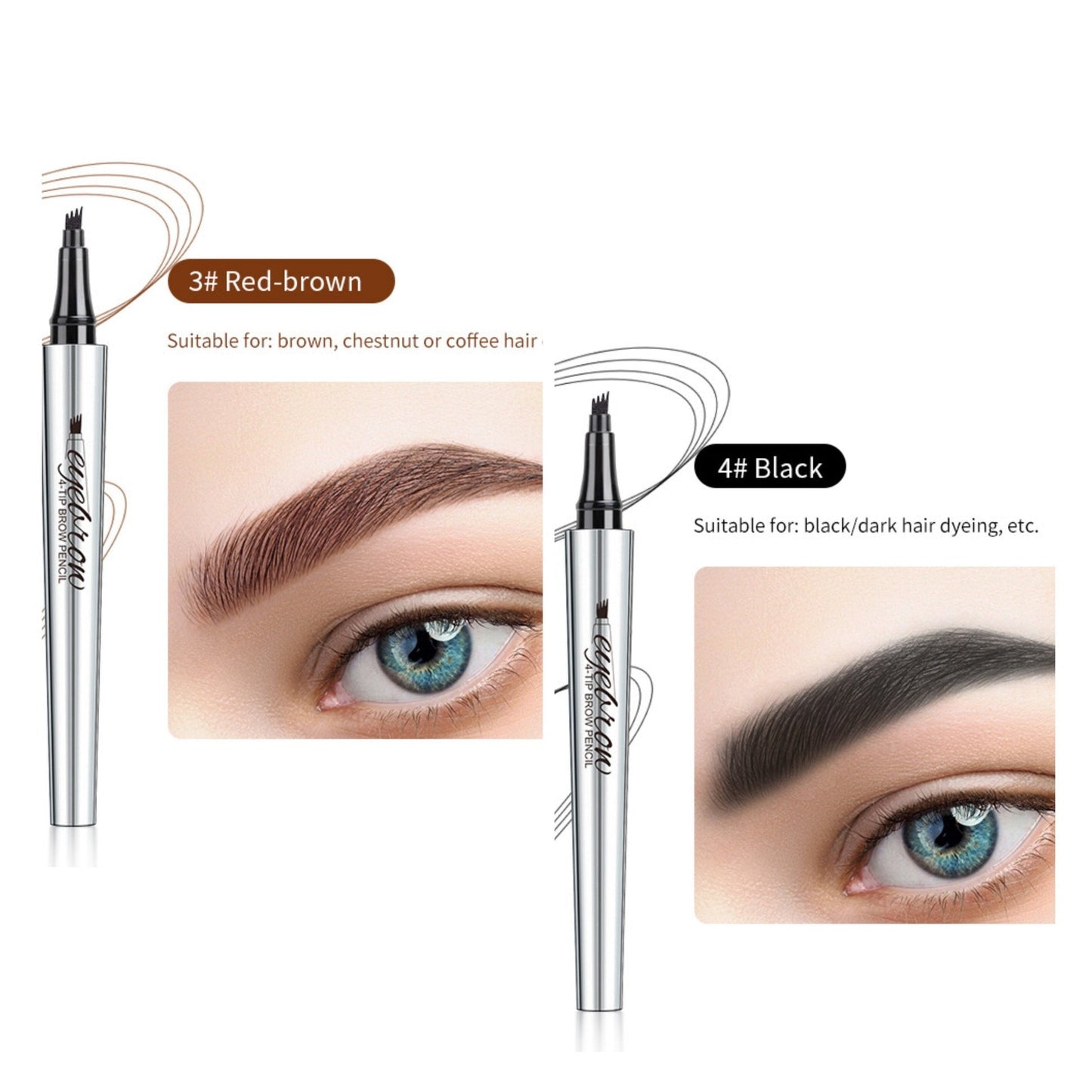 🔥Achetez 1 obtenez 1 Gratuitement🔥-Stylo à Sourcils Microblading 3D étanche à 4 Pointes de fourche pour tatouage