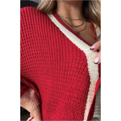 Pull cardigan en tricot coloré pour femmes