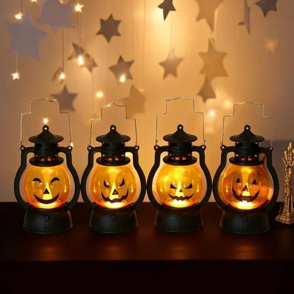 🎃👻RoseLanterne de citrouille d'Halloween portable fonctionnant avec des piles