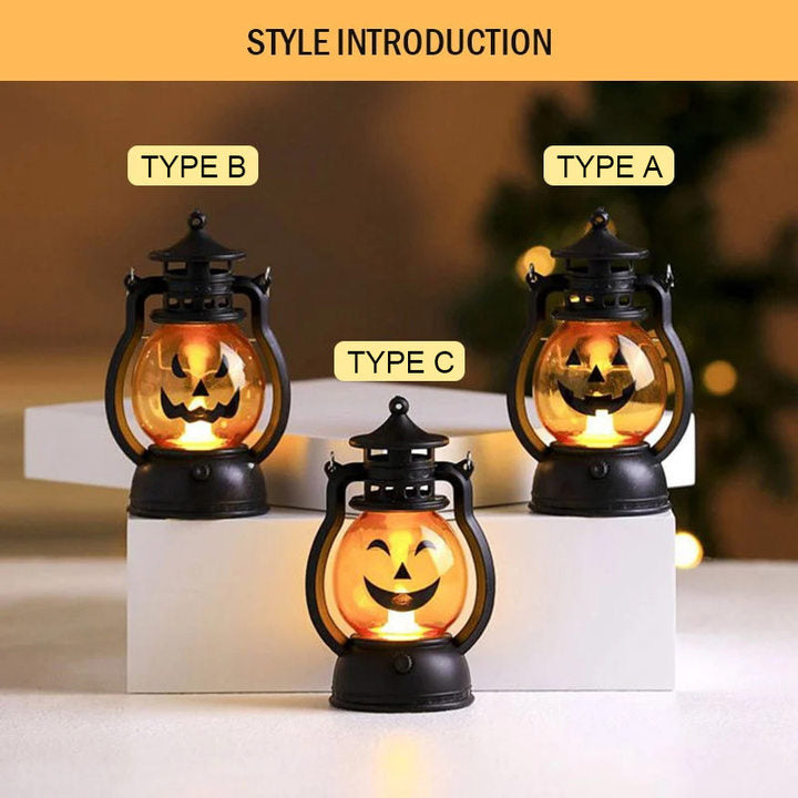 🎃👻RoseLanterne de citrouille d'Halloween portable fonctionnant avec des piles