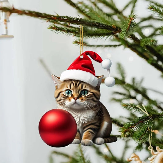 Ornements de Noël à Suspendre en Forme de Chat