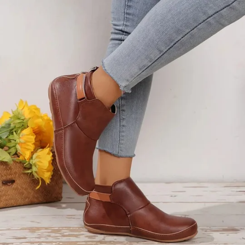 Bottines confortables à enfiler pour femmes à large largeur