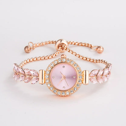 Montre à quartz à cadran rond élégant et tendance pour femmes