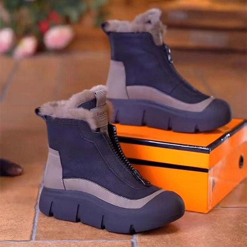 Bottes de neige imperméables et chaudes à fermeture éclair pour femmes