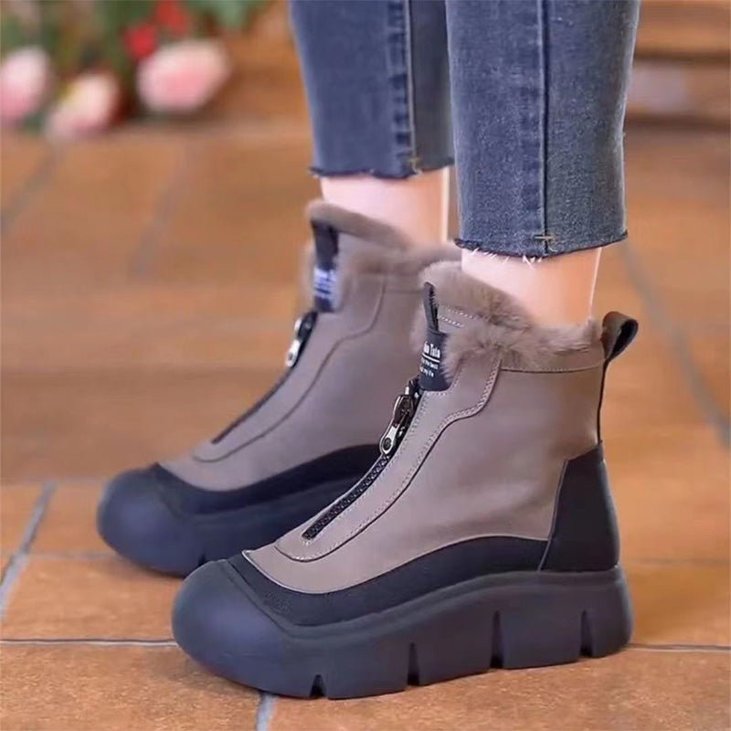 Bottes de neige imperméables et chaudes à fermeture éclair pour femmes