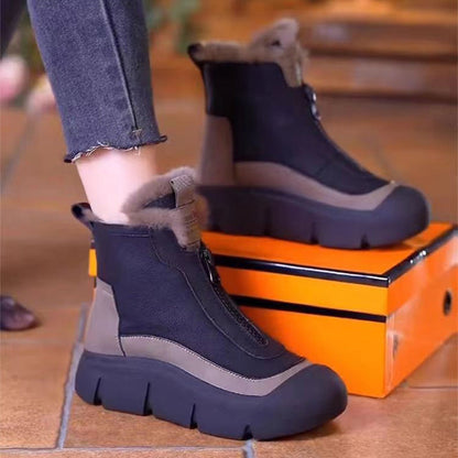 Bottes de neige imperméables et chaudes à fermeture éclair pour femmes