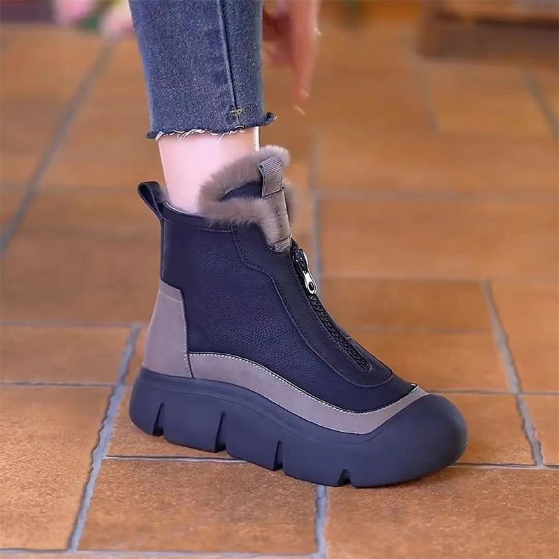 Bottes de neige imperméables et chaudes à fermeture éclair pour femmes