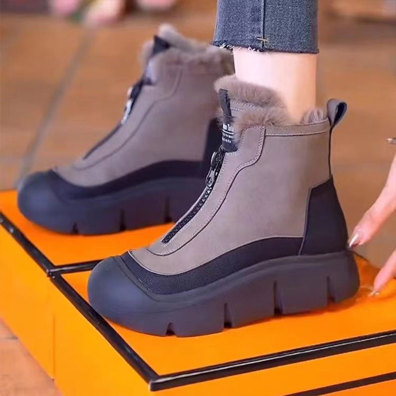 Bottes de neige imperméables et chaudes à fermeture éclair pour femmes